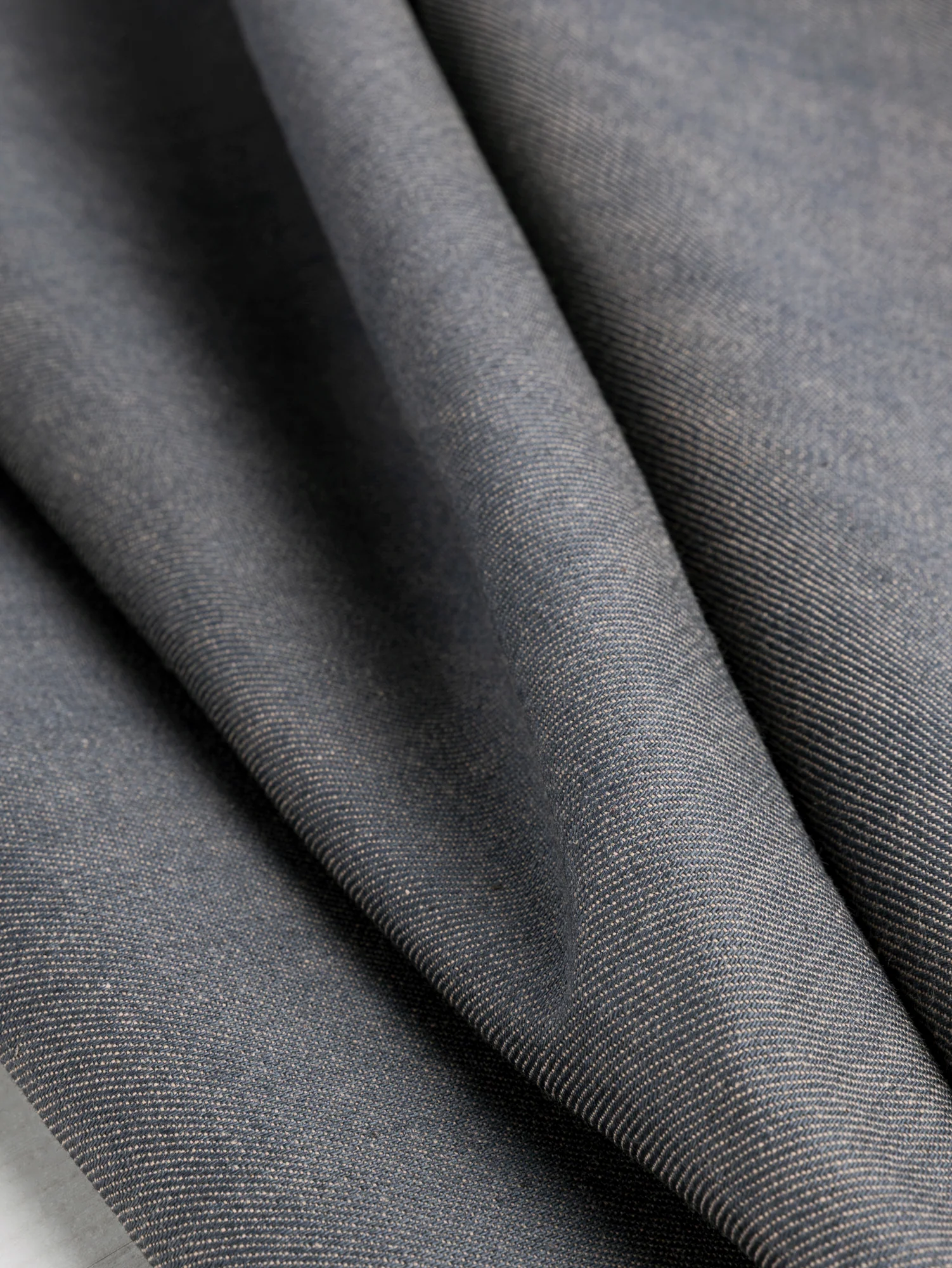 10.9 oz Slight Stretch Selvedge Denim Deadstock - Slate + Beige