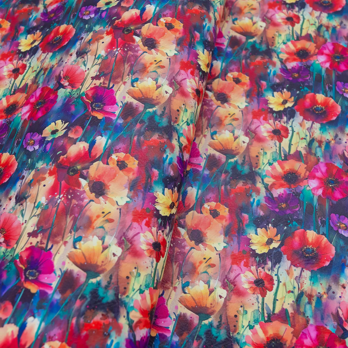 Fiery Meadow Printed Vinyl 18" x 53" Roll | Cracked Texture
