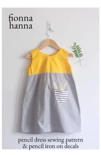 Pencil Dress Pattern with Pencil Iron-On Decals