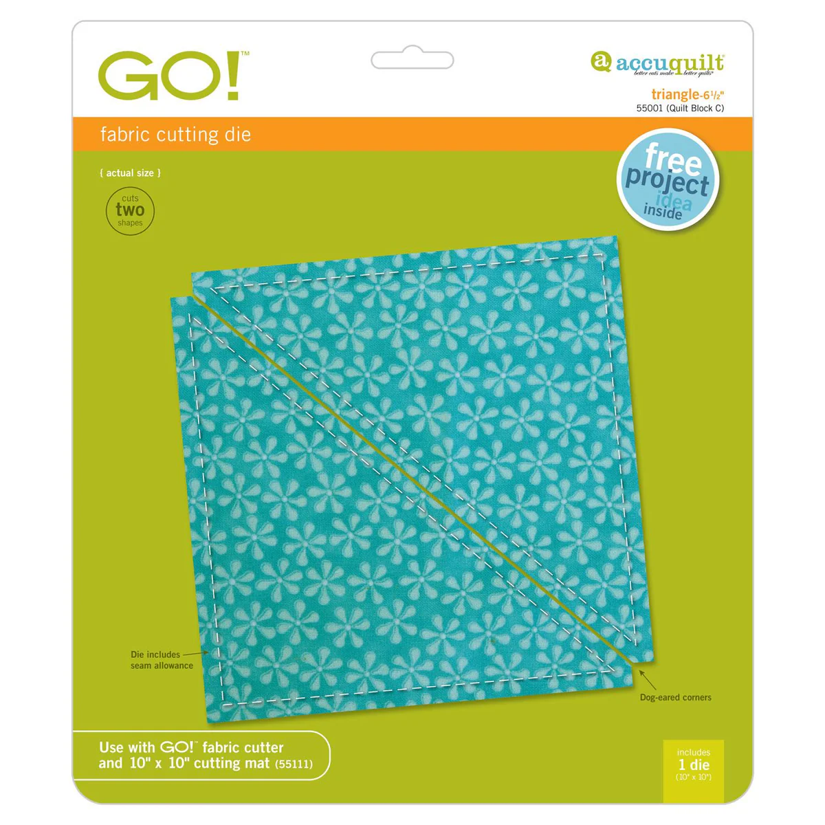 GO! Half Square Triangle-6" Finished Square 55001