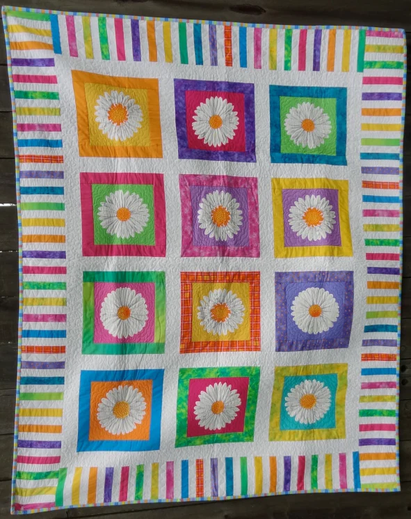 Gerber Daisies - - Finished Quilt