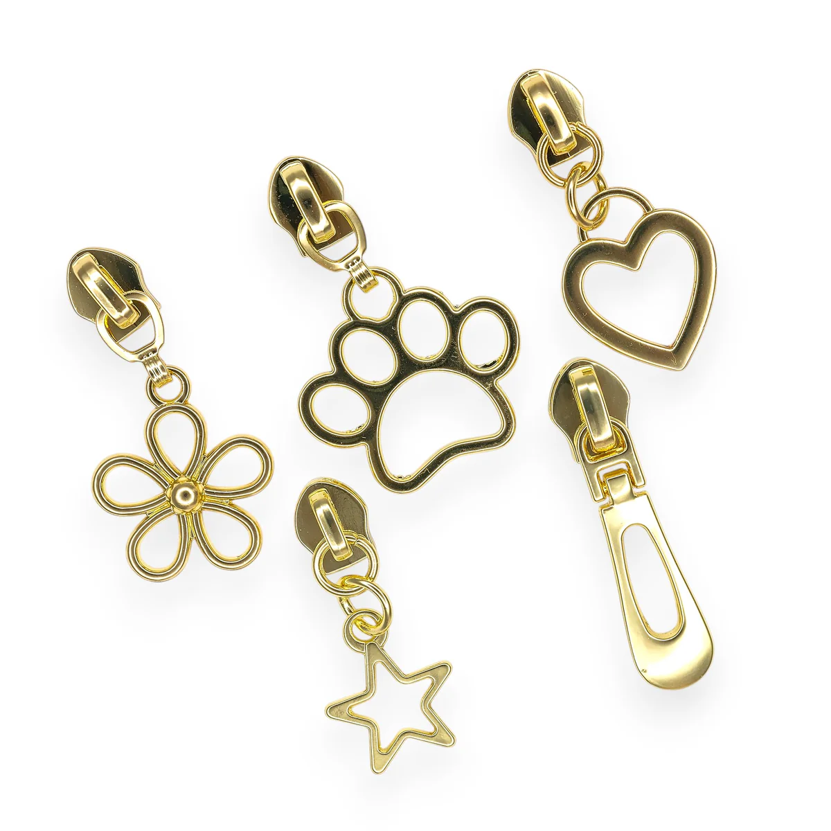 #5 Zipper Pulls - Gold Finish 20pc - Clearance Price