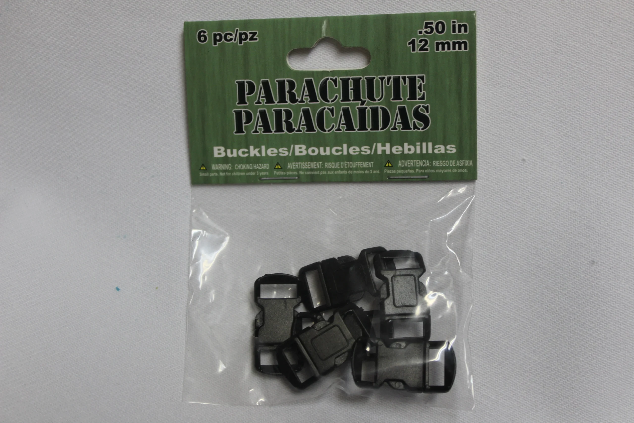 12mm (1/2 inch) Plastic Parachute Buckles 6 Black