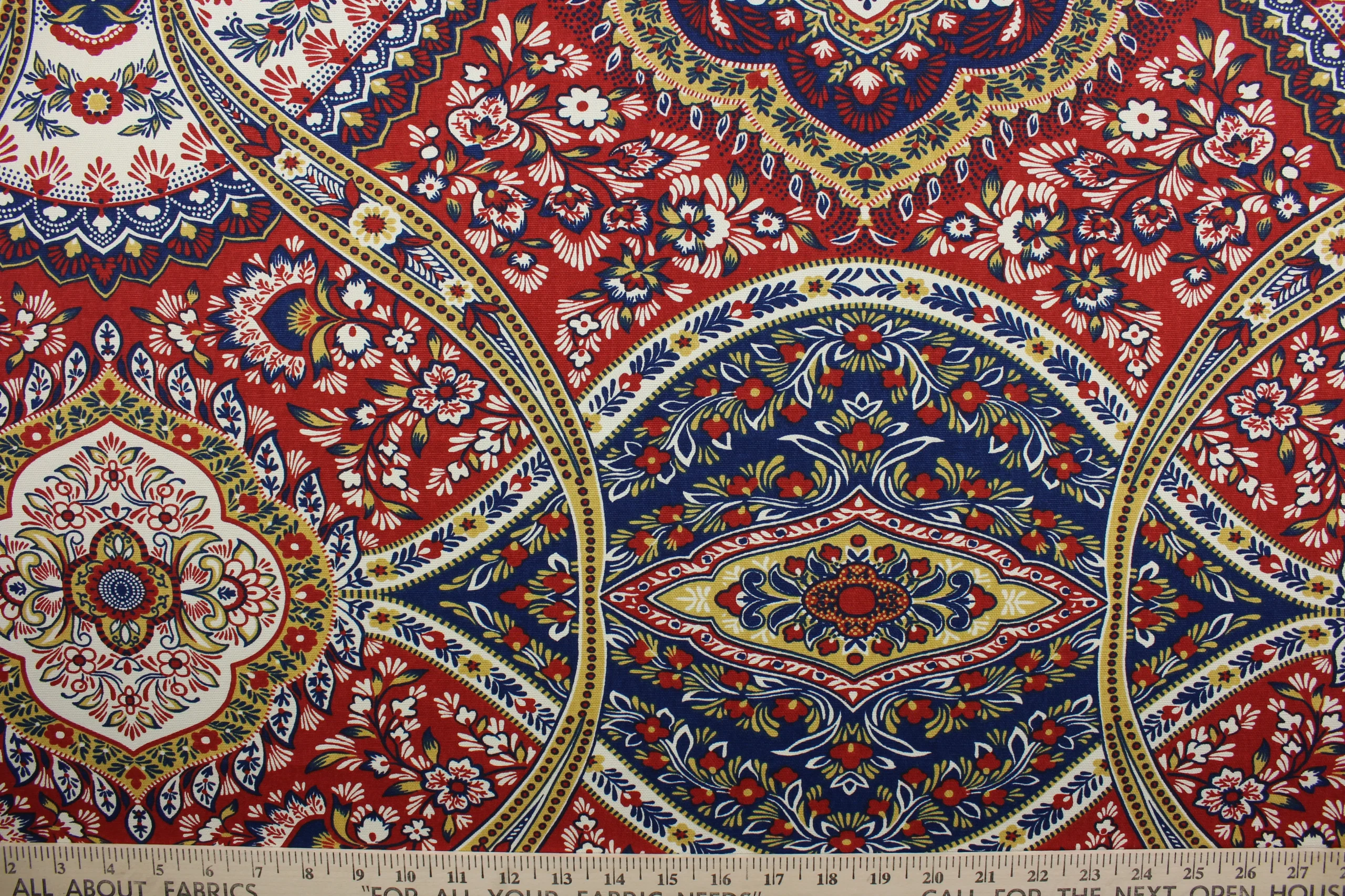Duralee Fabrics© Abbotsford in Red/Blue