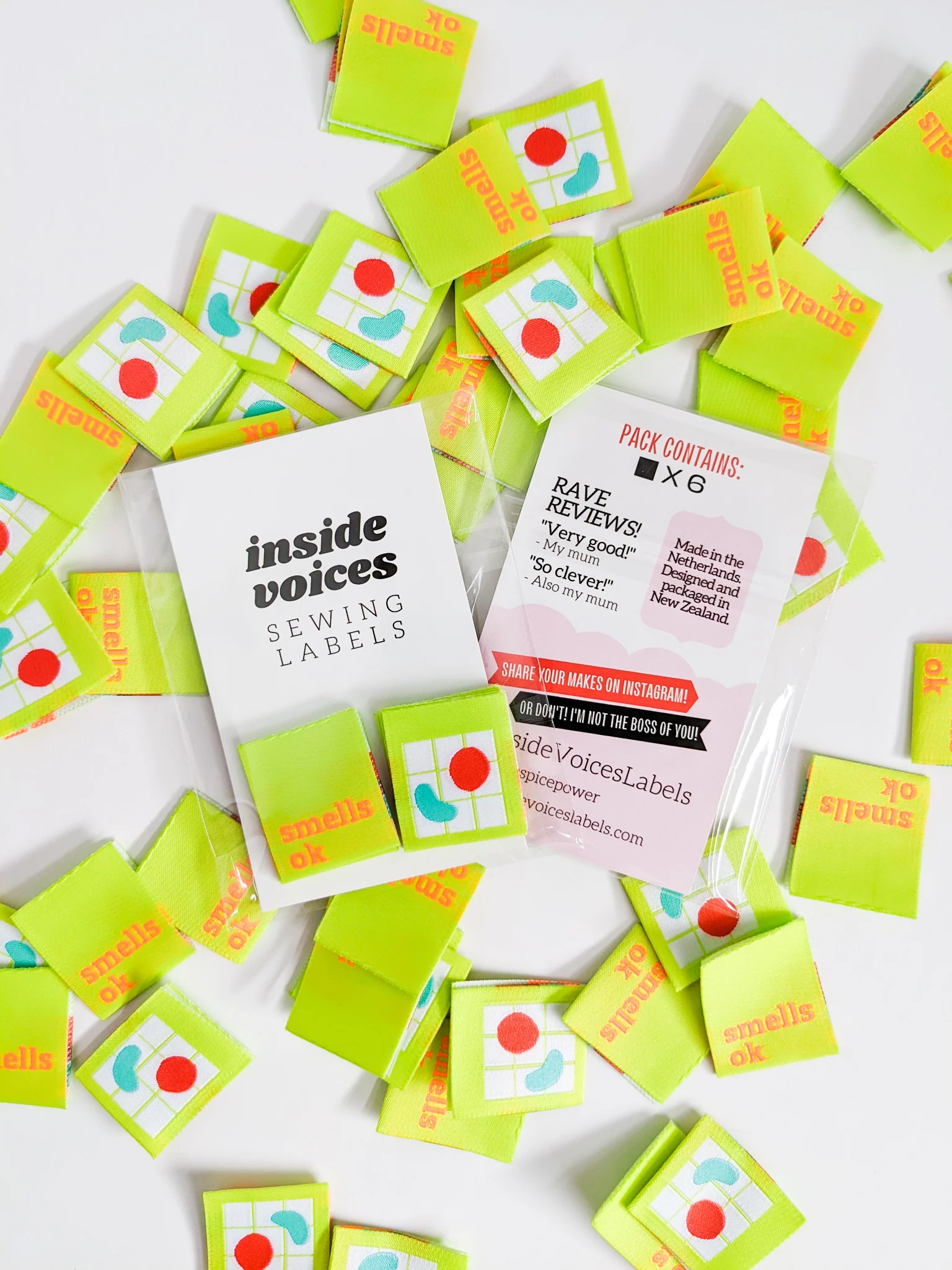 Inside Voices Sewing Labels Multipack: Smells Ok