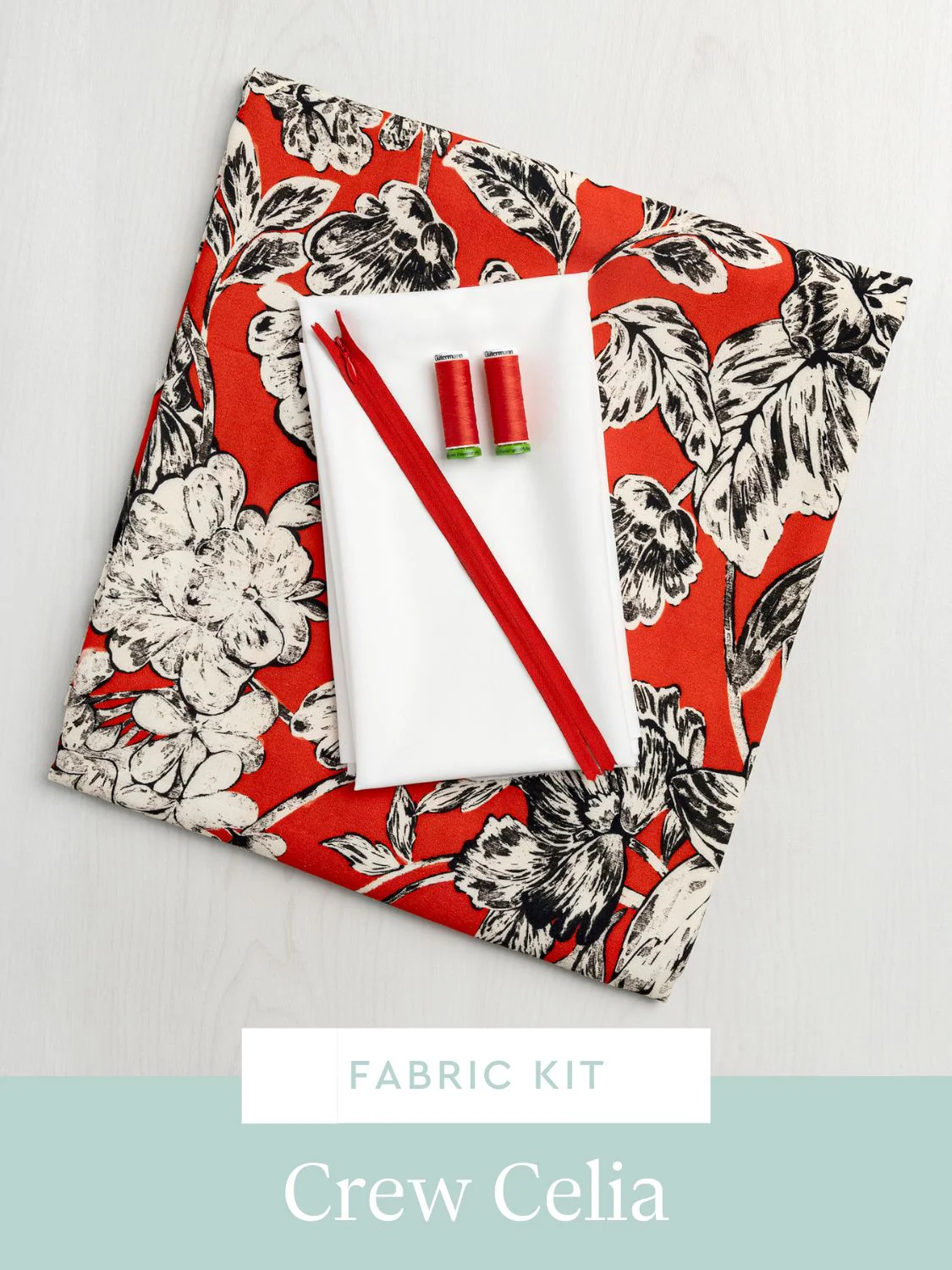 Celia Dress Kit | Illustrated Magnolia Print Viscose Crepe
