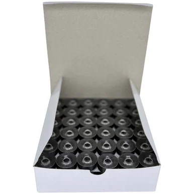 Sew Smooth Polyester Bobbins - Style L - Plastic Sides - Gross (Black)