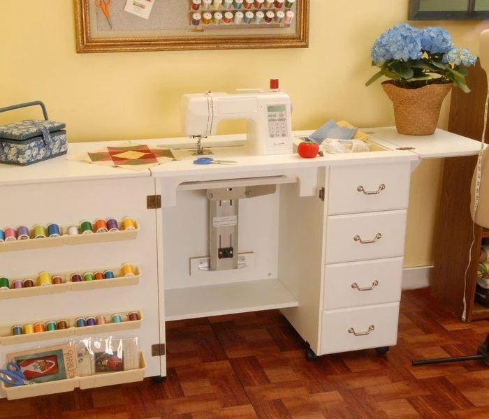 Norma Jean White Arrow Sewing Cabinet