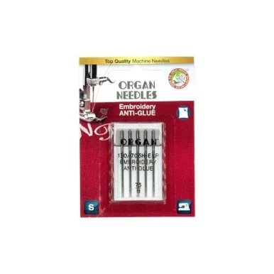 Organ - Embroidery/Anti-Glue Needles - 75/11 - 5Pk