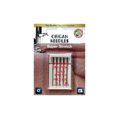 Organ - Super Stretch Needles - Assorted Sizes - 5Pk