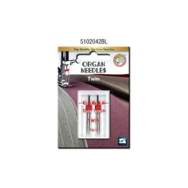 Organ - Twin Needles - 2.0mm Spacing - 70/10 - 2Pk