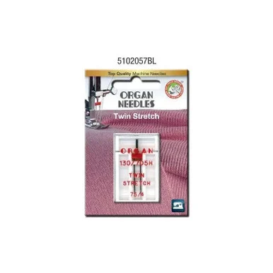 Organ - Twin Needles (Super Stretch) - 4.0mm Spacing - 75/11 - 1Pk