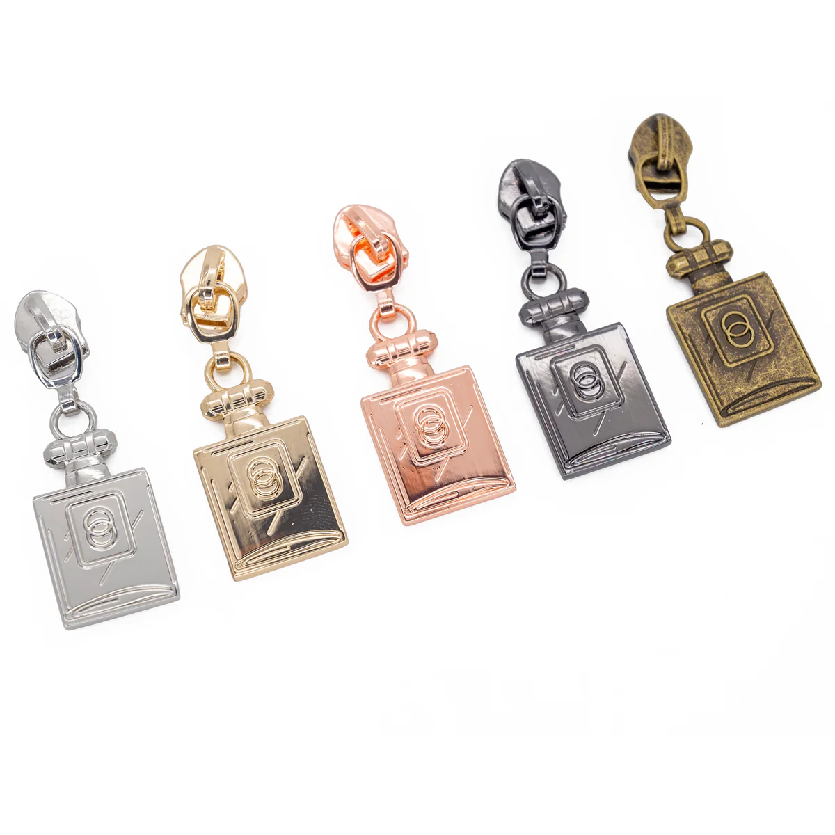 #5 Zipper Pulls - Perfume Bottle - Set of 4