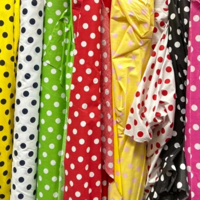 Polk Dot One Inch Print Poly Cotton Fabric by The Yard
