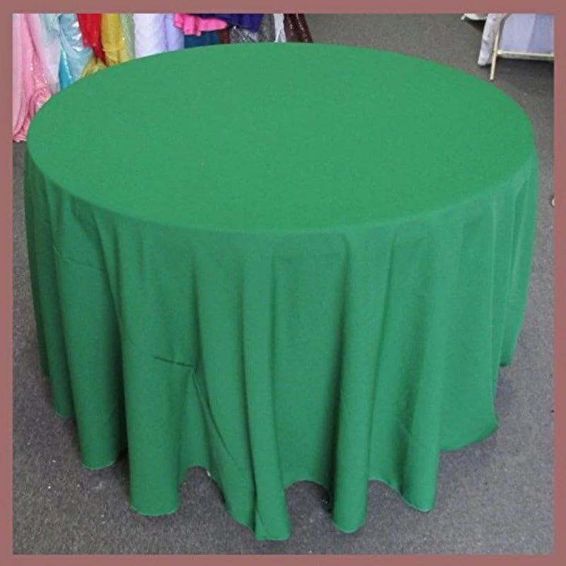 Poly Poplin Round Polyester Tablecloth - 108 Inch Linen