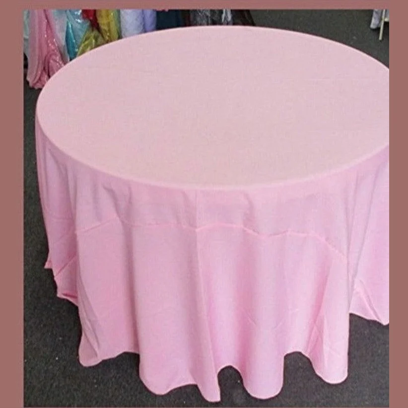 Poly Poplin Round Polyester Tablecloth - 120 Inch Linen