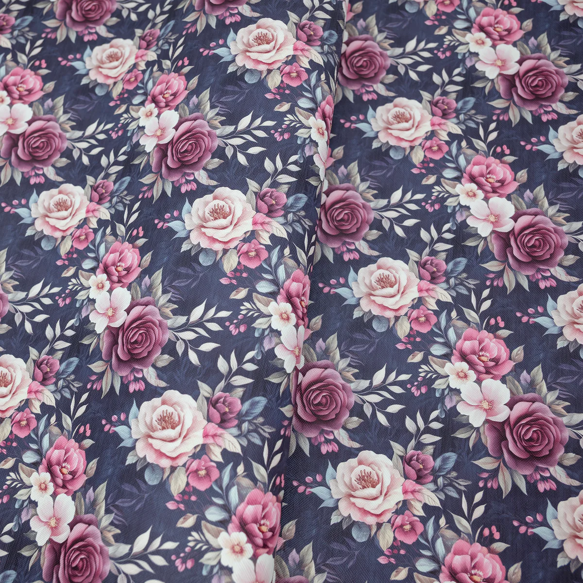 Dusty Floral Printed Vinyl 18" x 53" Roll | Saffiano Texture