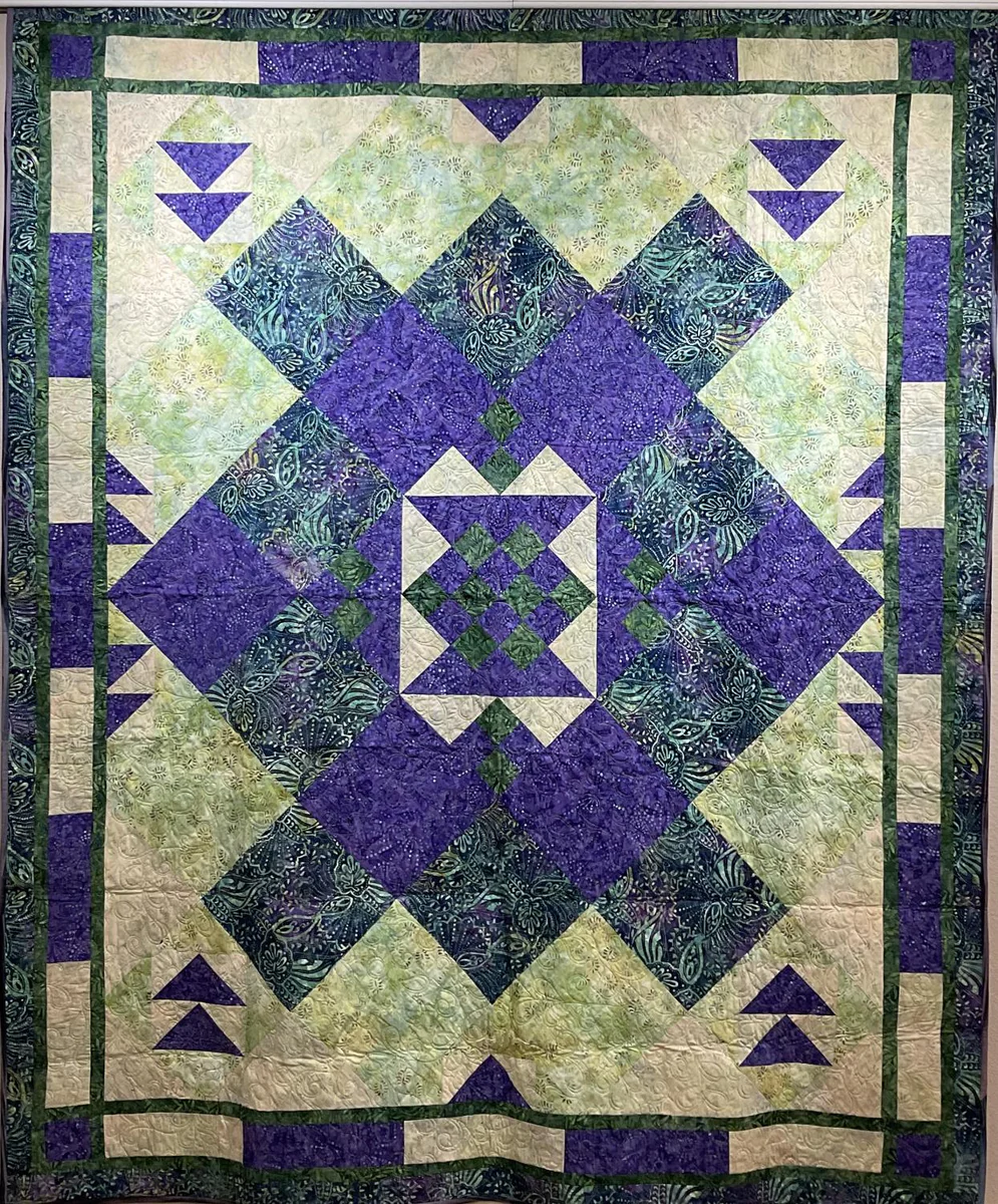 Quilt-Batik (Green & Blue) --70"x85"