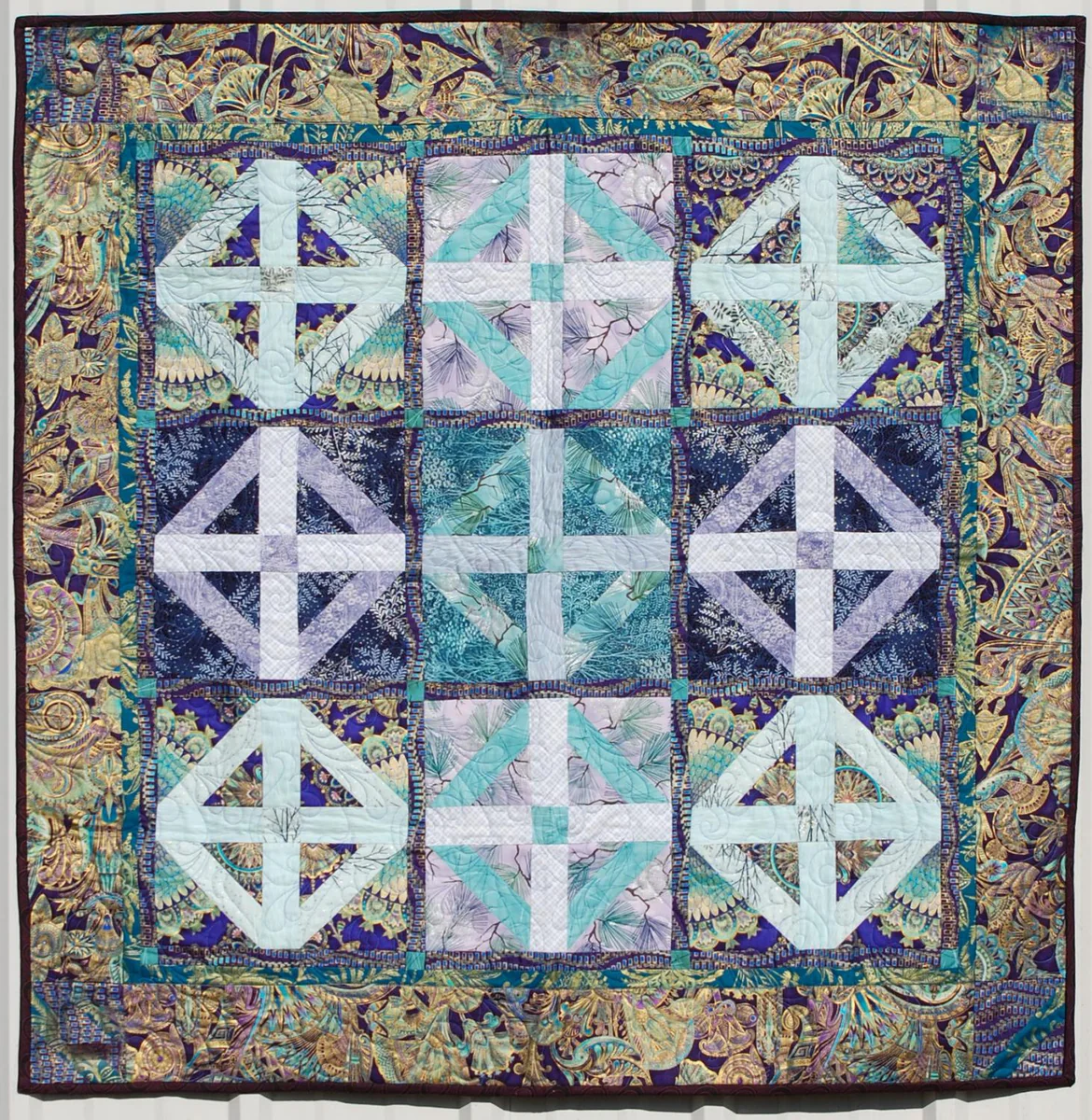 Quilt-Graceful Journey Purple--41"x 41"