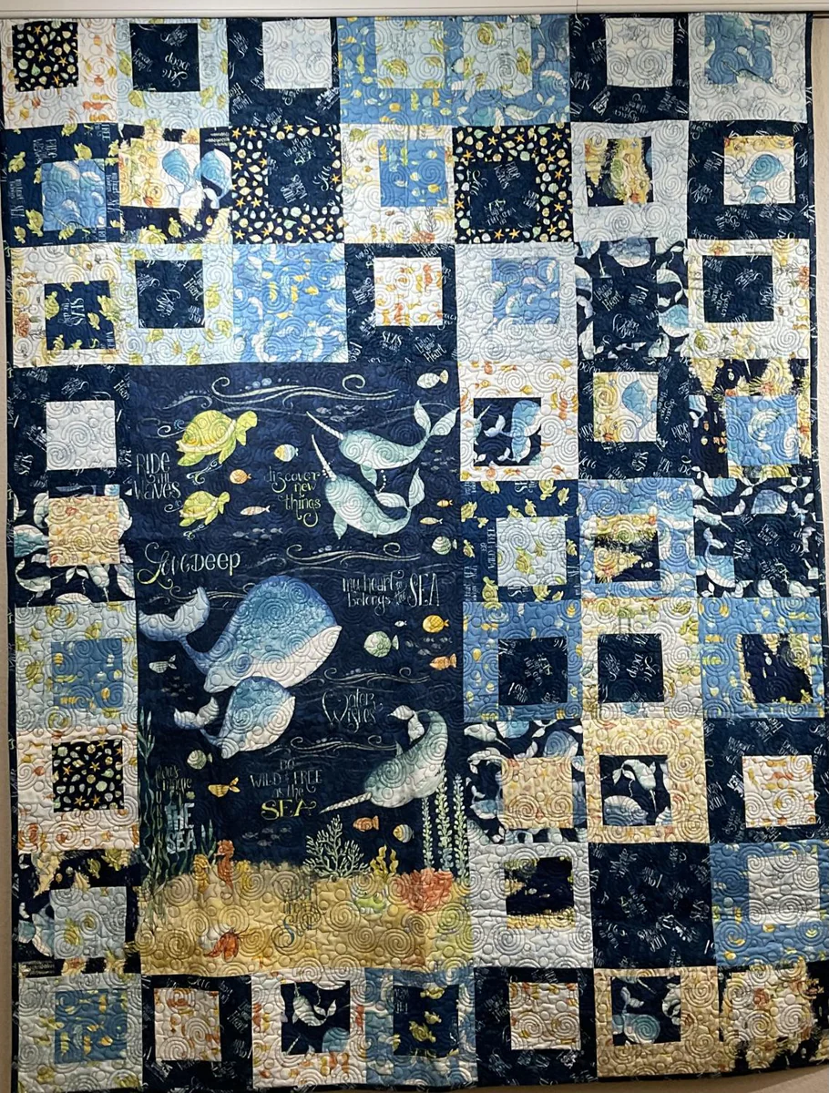 Quilt-Layer Em Up Sea --52"x68"