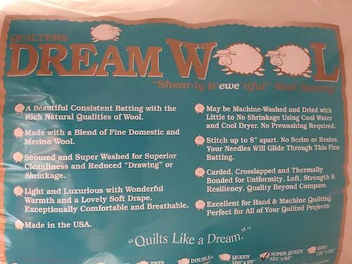 Quilters Dream Wool Batting King 122 x 120