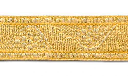 1 1/4" Gold & Yellow Brocade Ecclesiastical Ribbon