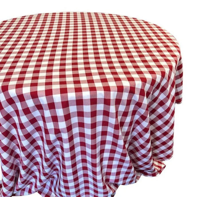 Checkered Plaid Round Tablecloth 120 Inches