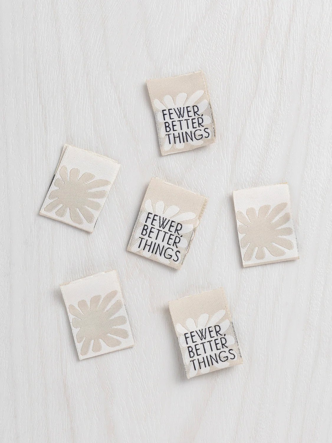 Core Fabrics Sewing Labels: 6 pack - Fewer Better Things