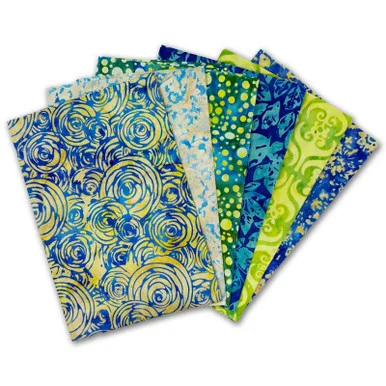 Fat Quarter Bundle - Cool Blue Batiks/6pc