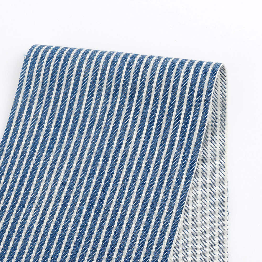 7oz Hickory Stripe Cotton - Bright Indigo