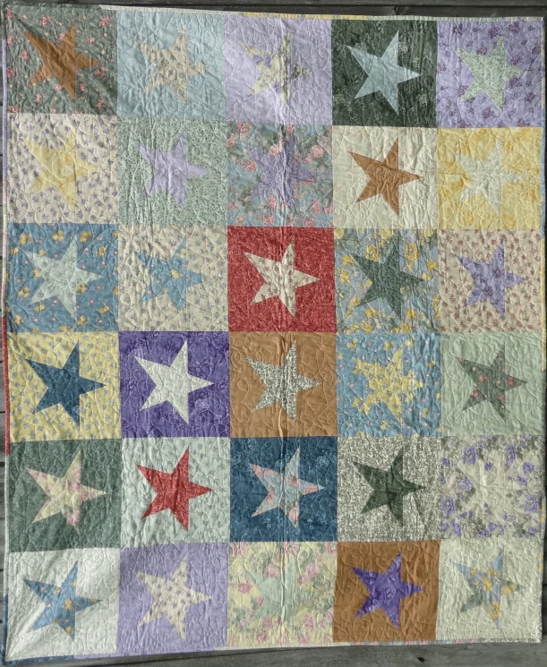 Star Crazy Pastel - - Finished Quilt