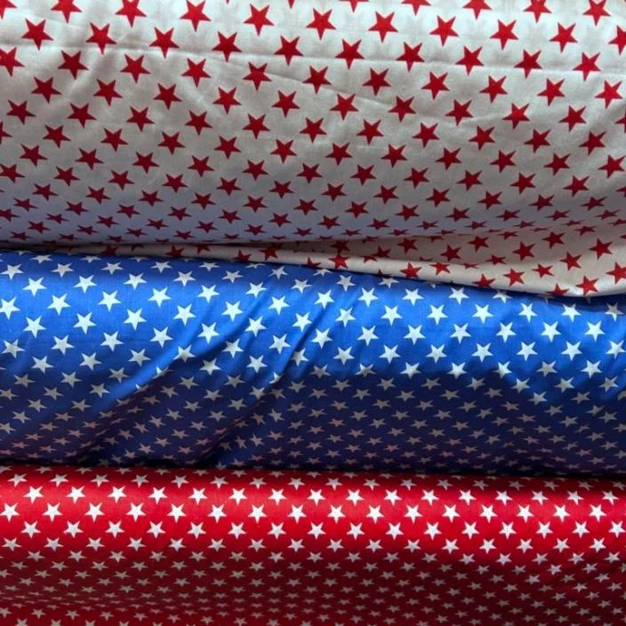 Star Print Poly Cotton Fabric 60 Inches Wide Fabric by The Yard