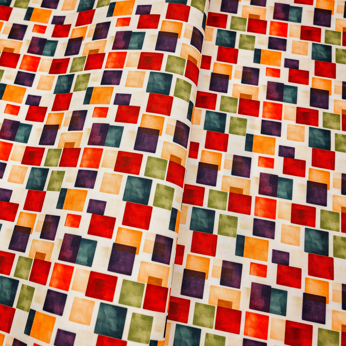 Harvest Blocks Water-Resistant Canvas 18" x 58" Roll