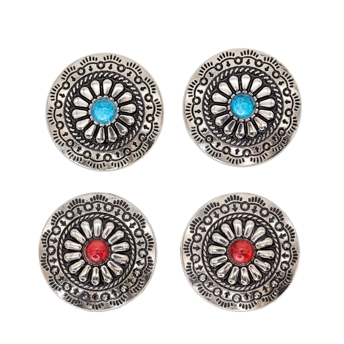 Western Floral Screw-Back Conchos | Set of 2