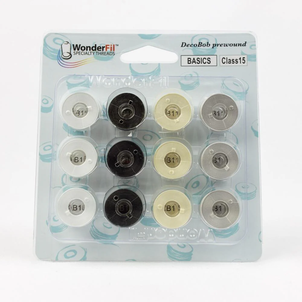 Wonderfil DecoBob Prewound Set Class 15Basic DBP15-BASIC