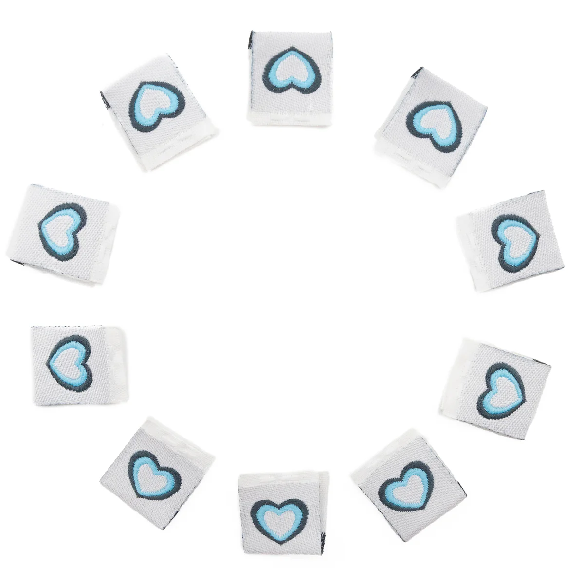 Woven Labels | Blue Hearts |10 Pack
