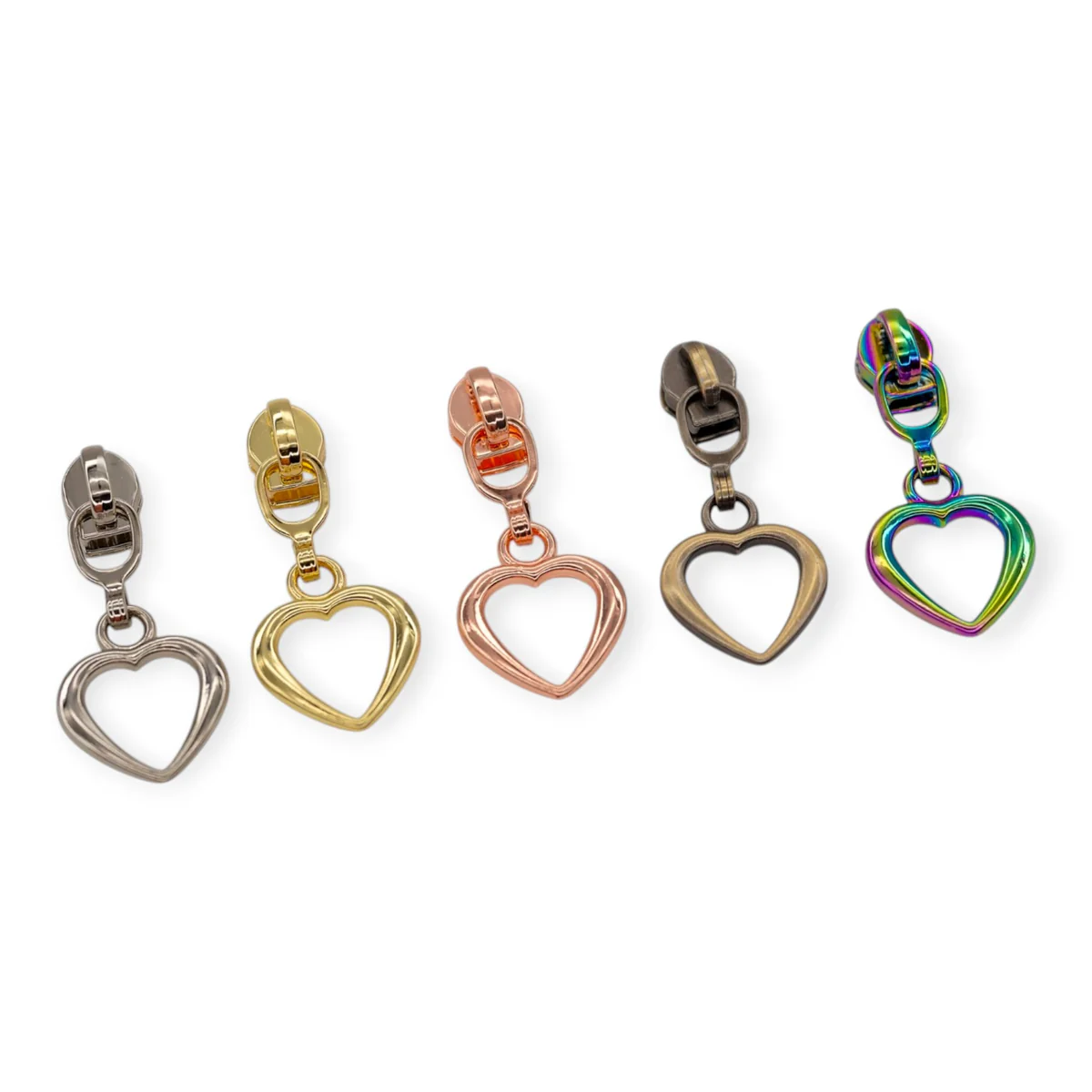 #3 Zipper Pulls - Heart- Set of 4