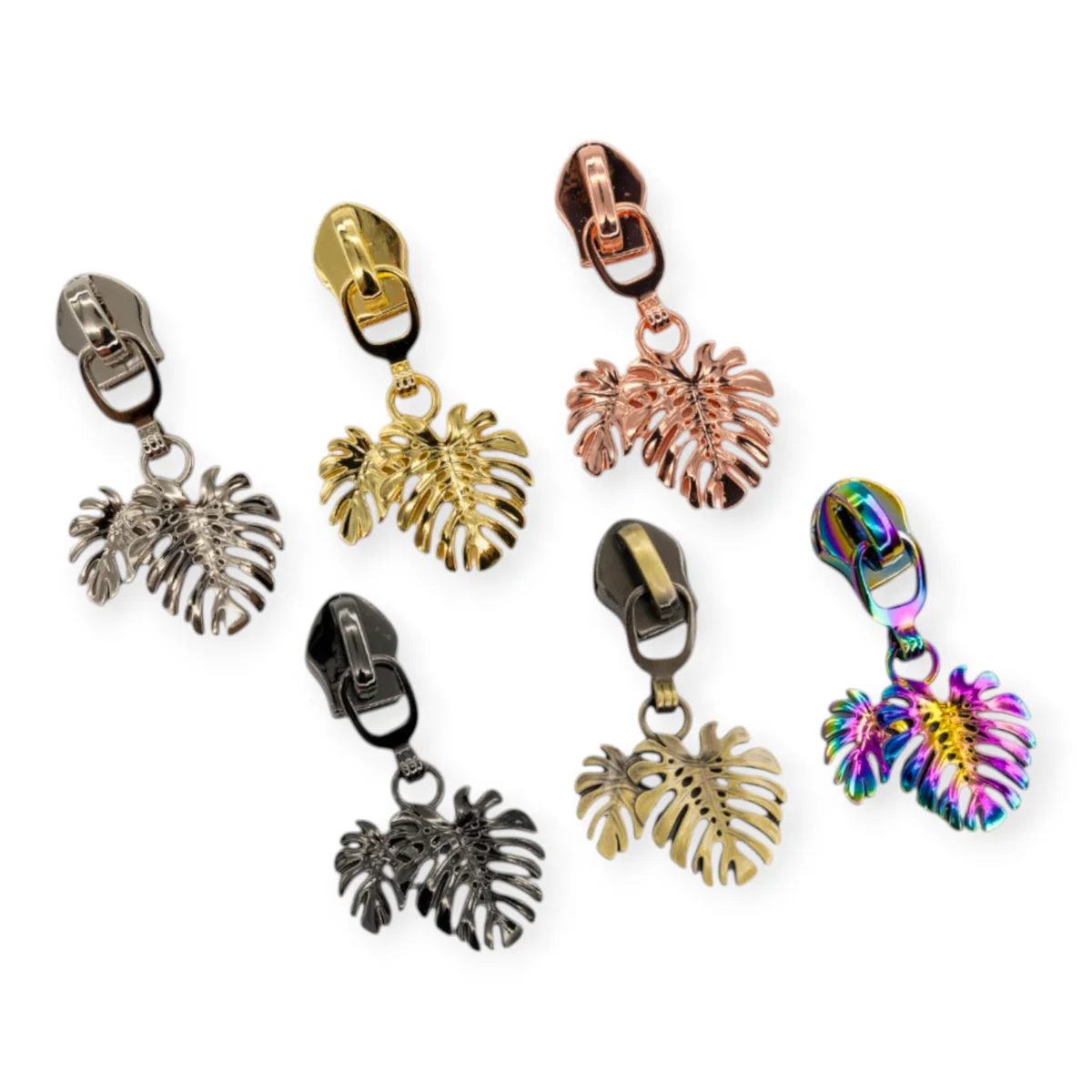 #5 Zipper Pulls - Monstera Leaf - Set of 4