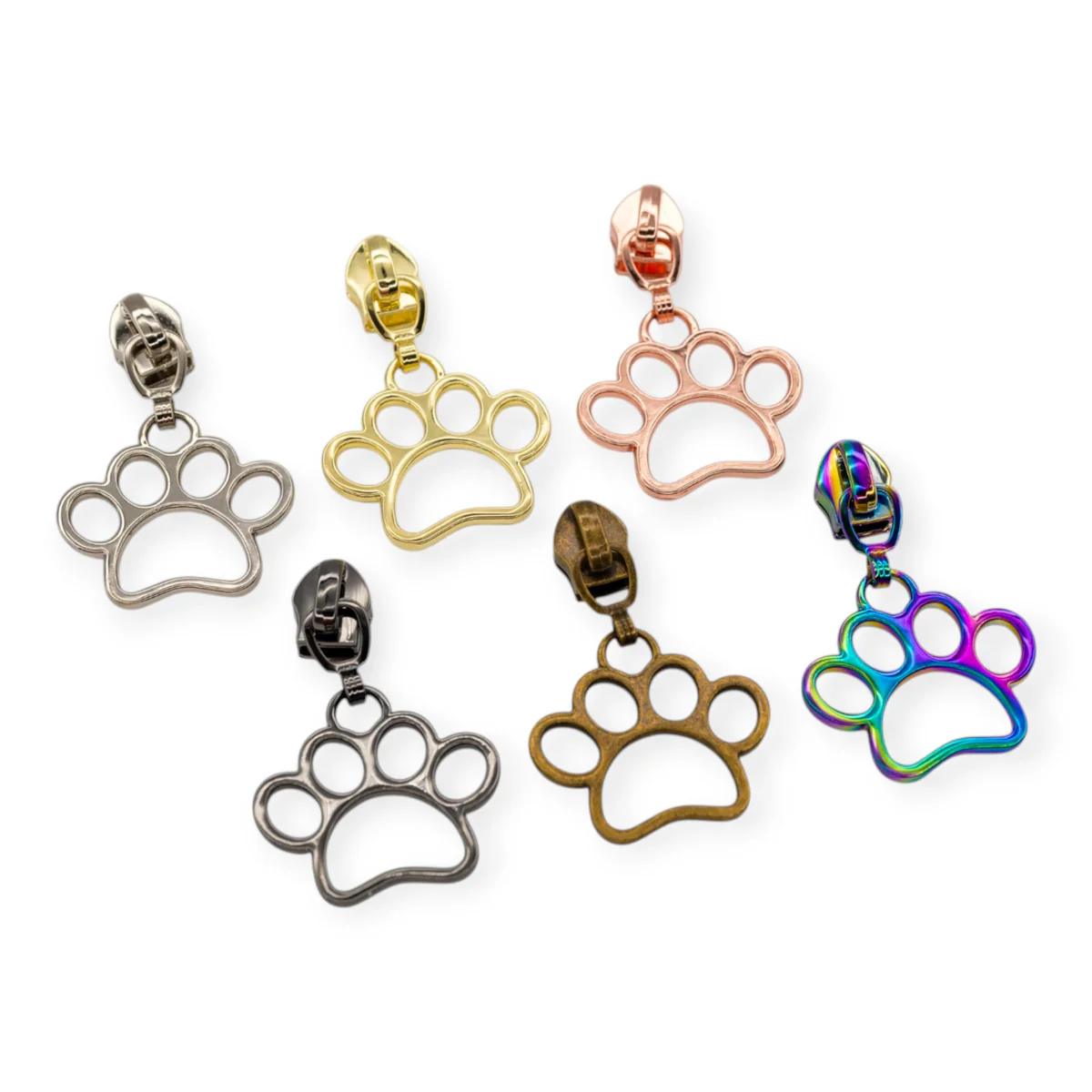 #5 Zipper Pulls - Paw - Set of 4