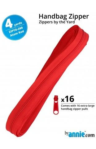 Zippers by The Yard-Atom Red