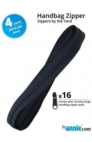 Zippers by The Yard-Navy