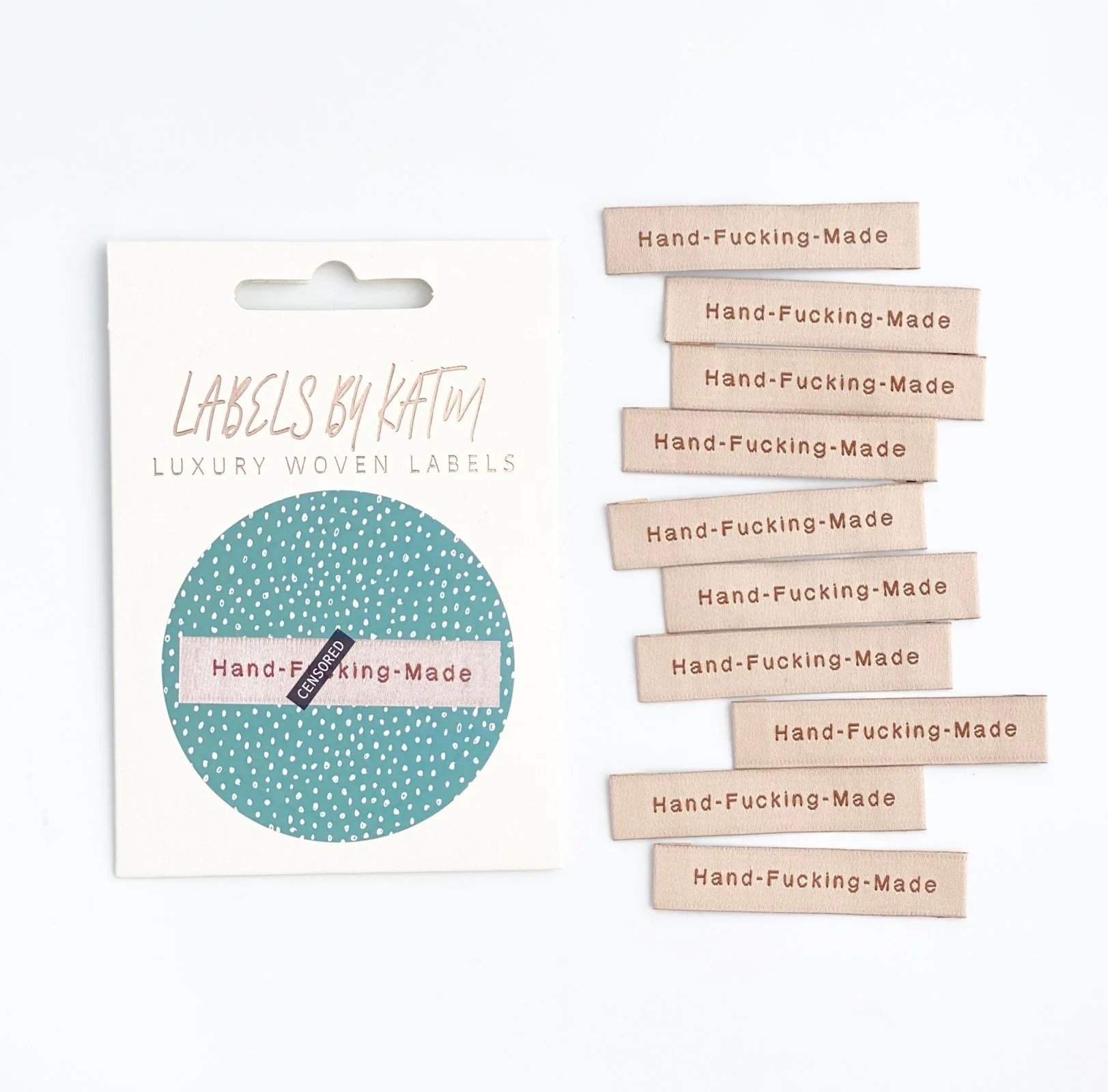 Kylie and the Machine Garment Labels - Hand - F**king-Made - Beige