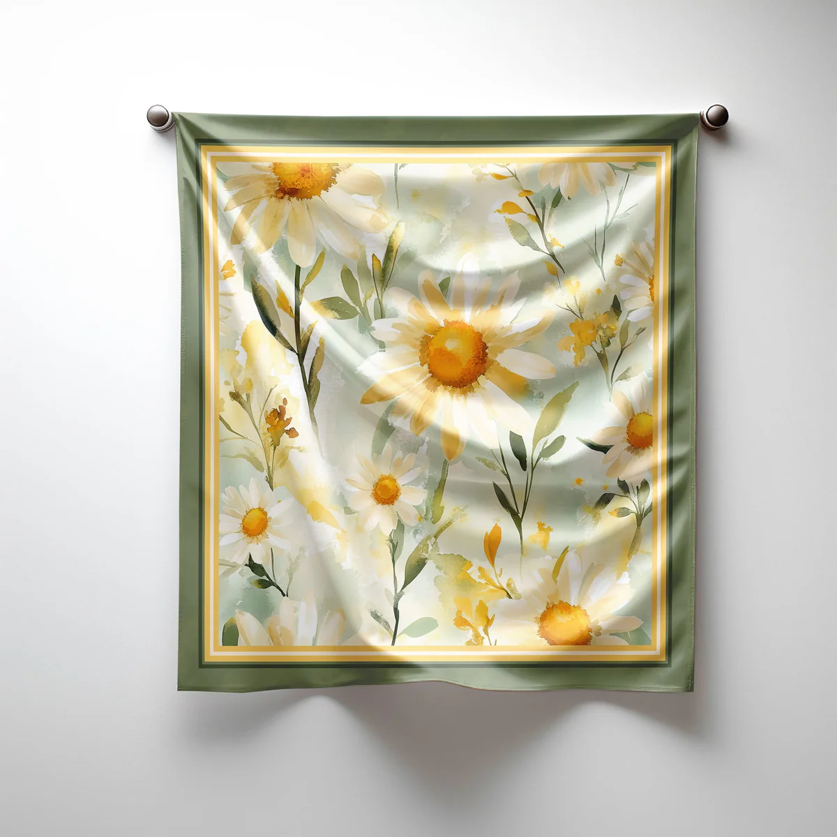 Simply Scarf™ – Daisybound, 21.5"x21.5" Imitation Silk Bag Scarf with Free Pattern