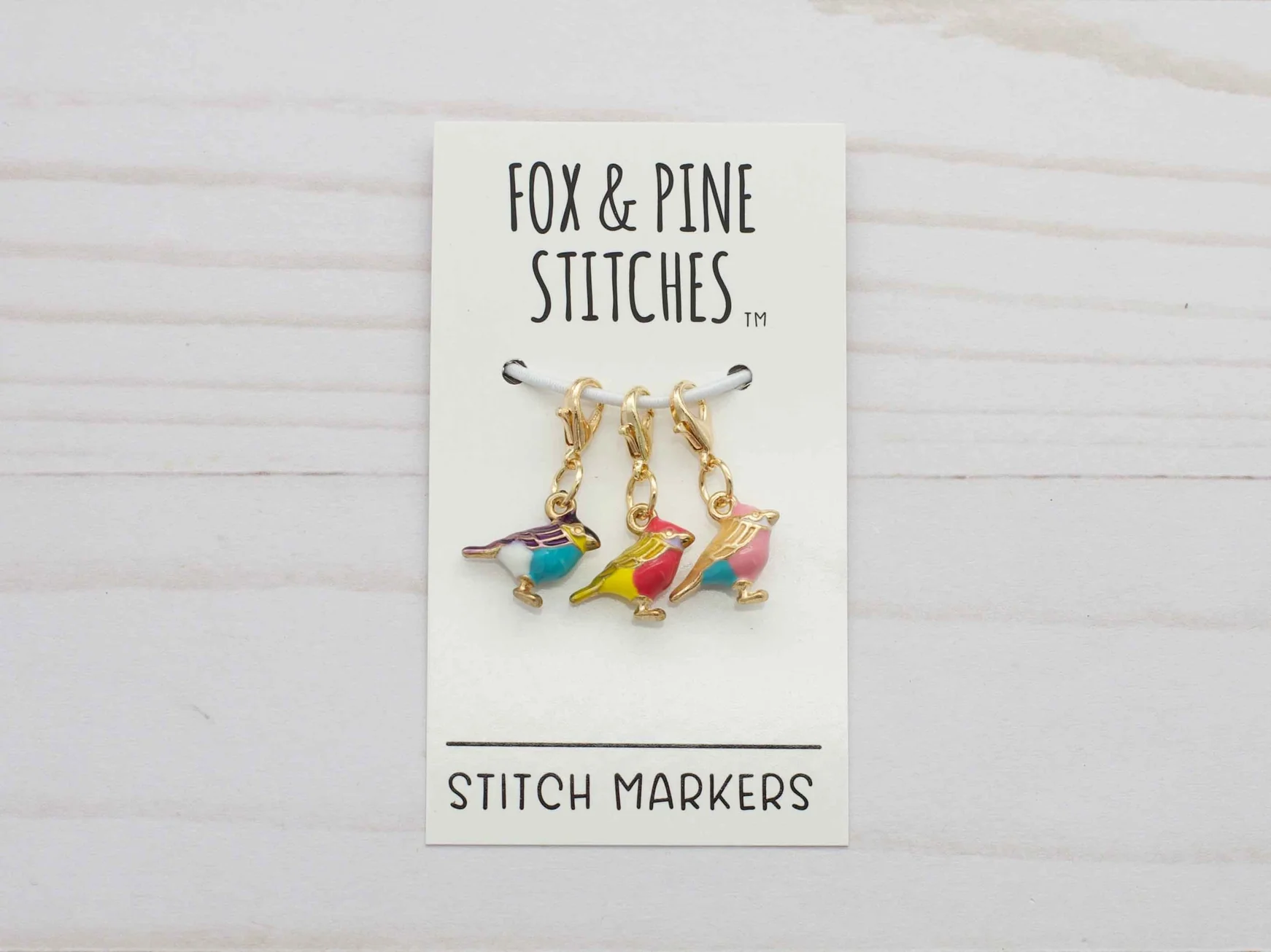 Fox & Pine Colorful Birds Progress Keepers (Stitch Markers)