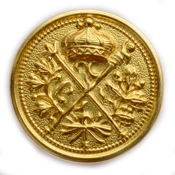 Staffs & Crown Brass Blazer Button (Made in USA by Waterbury)