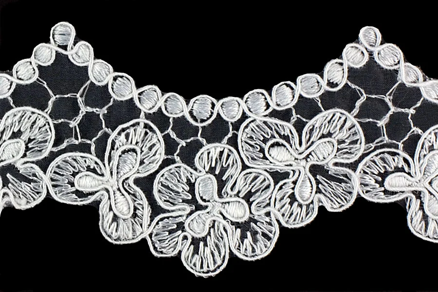 2 1/2" White Alençon Edging Lace
