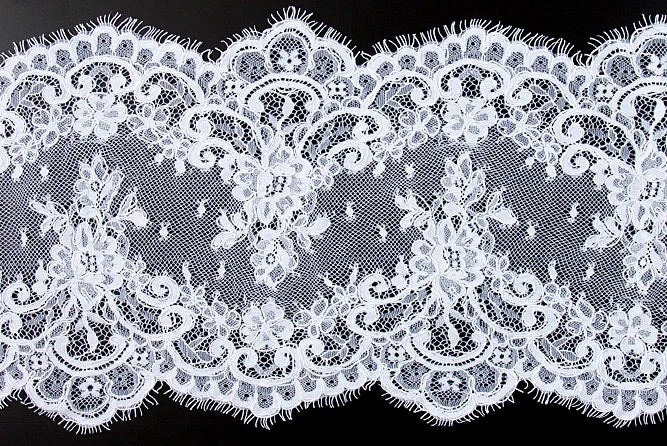 7 1/2" White Alençon Galloon Lace