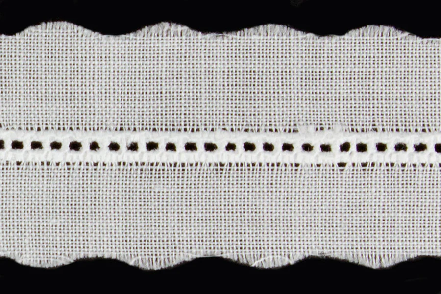 3/4" Faggotting White Eyelet Trim (Made in Switzerland)
