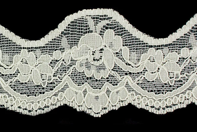 1 3/4" Floral Ivory Stretch Lace