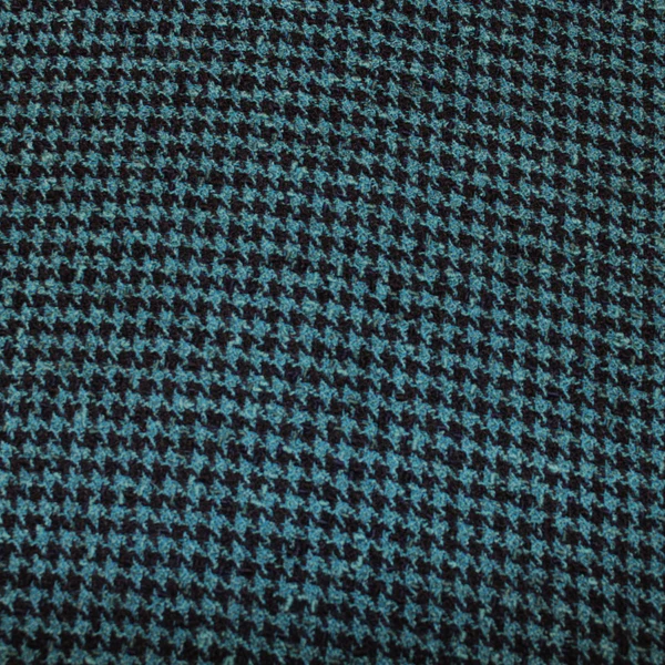 Wool Houndstooth - Navy/Turquoise